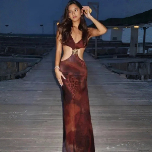 Bold Leopard Print Halter Dress