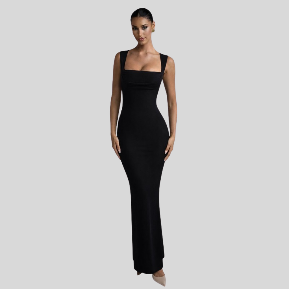 Sleek Square Neck Maxi Dress