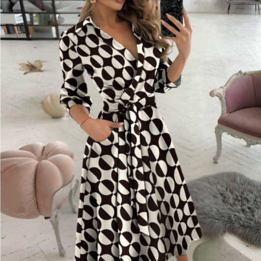 Graceful Tied Waist Midi Dress