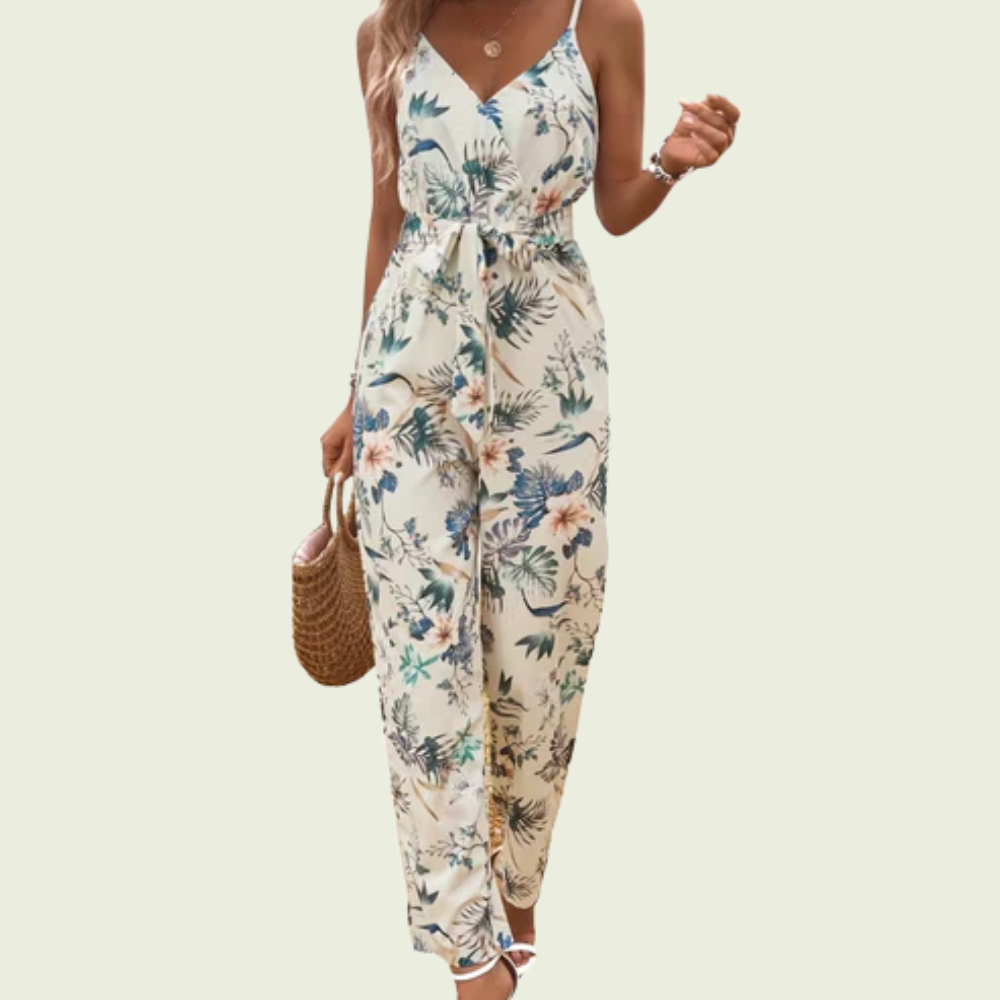 Backless Floral Strapless Jumpsuit