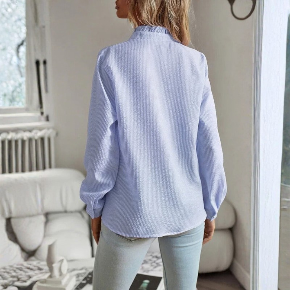 Striped Ruffle Top Long Sleeve