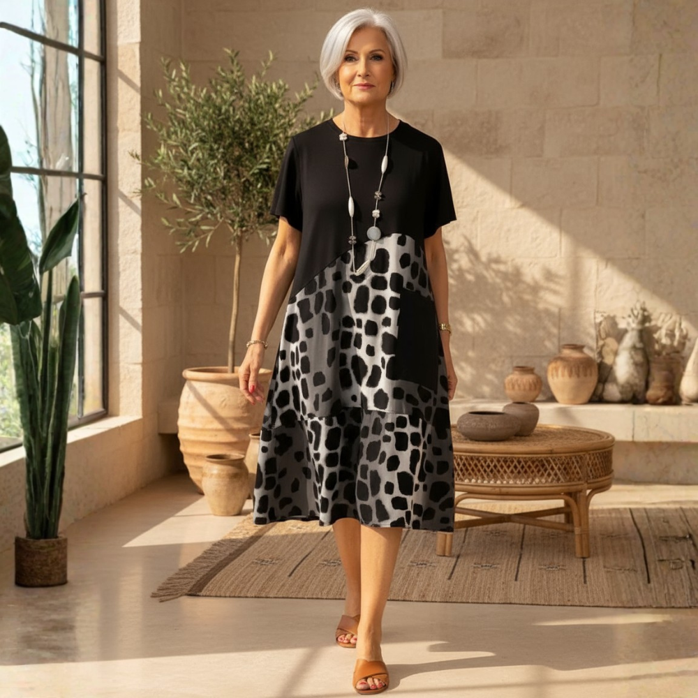 Bold Leopard Knit Midi Dress
