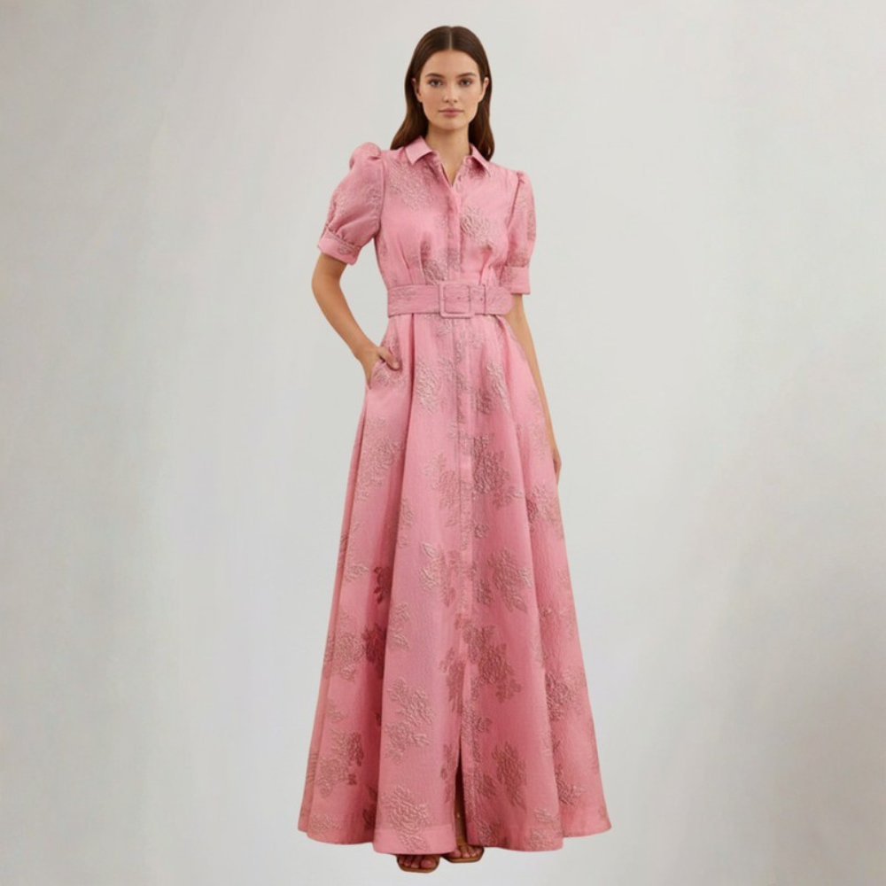 Floral Maxi Dress Button Front