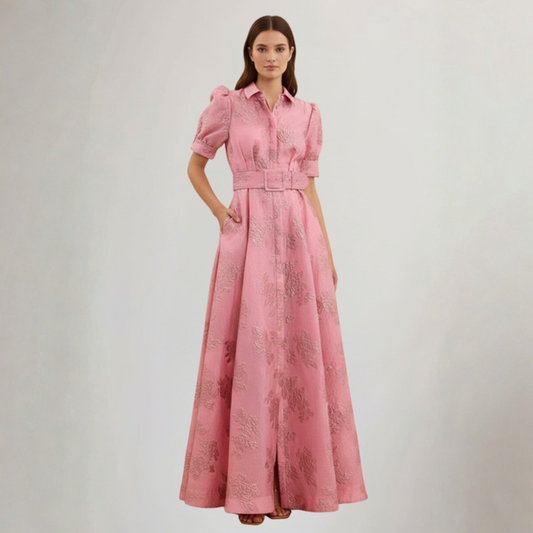 Floral Maxi Dress Button Front