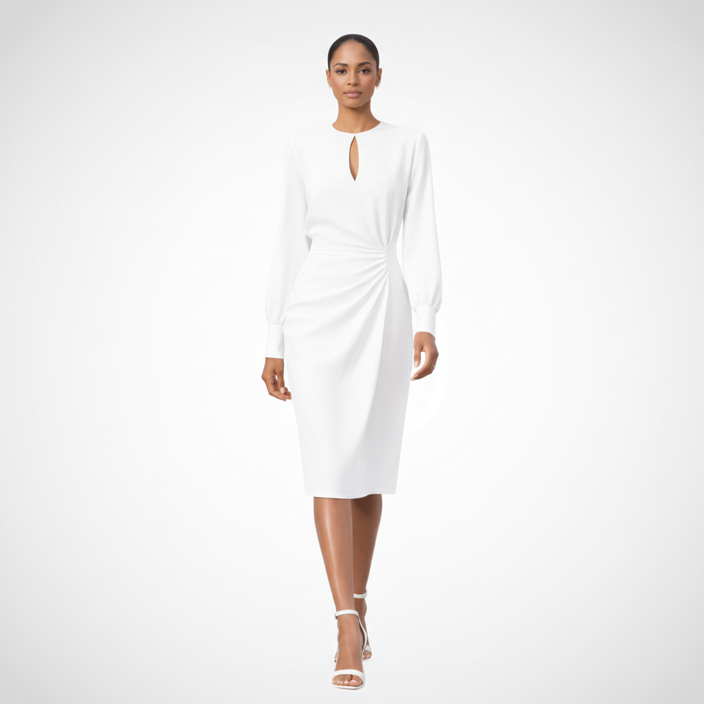 Sleek Midi Dress Long Sleeve
