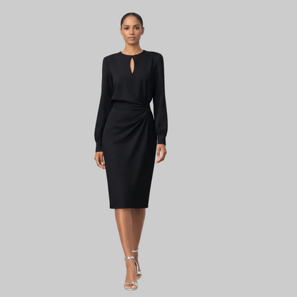 Sleek Midi Dress Long Sleeve