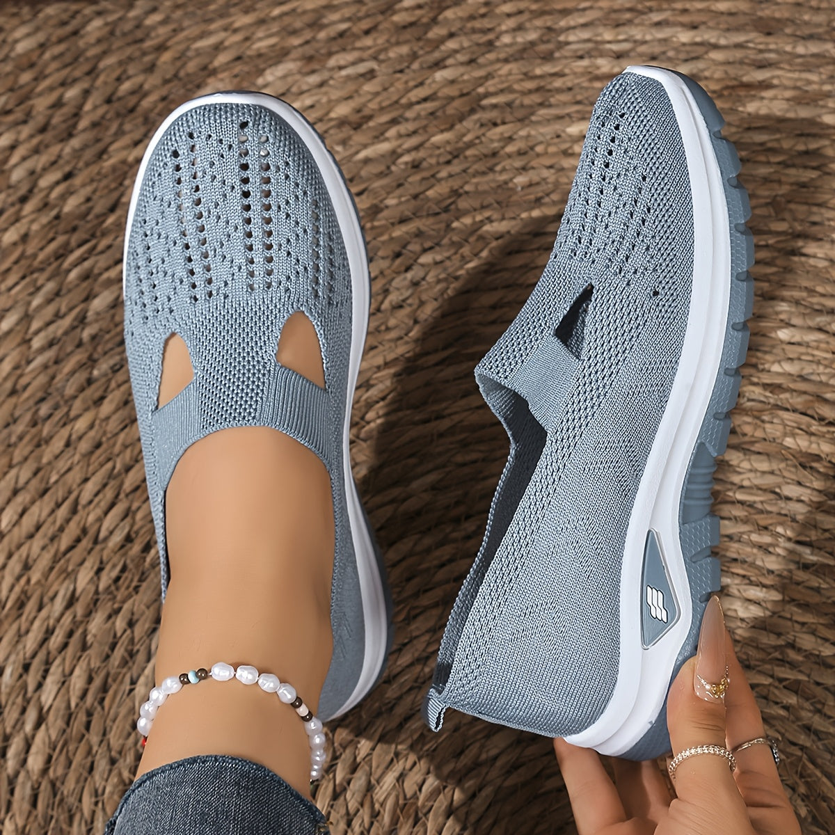 Breathable Knit Slip On Sneakers