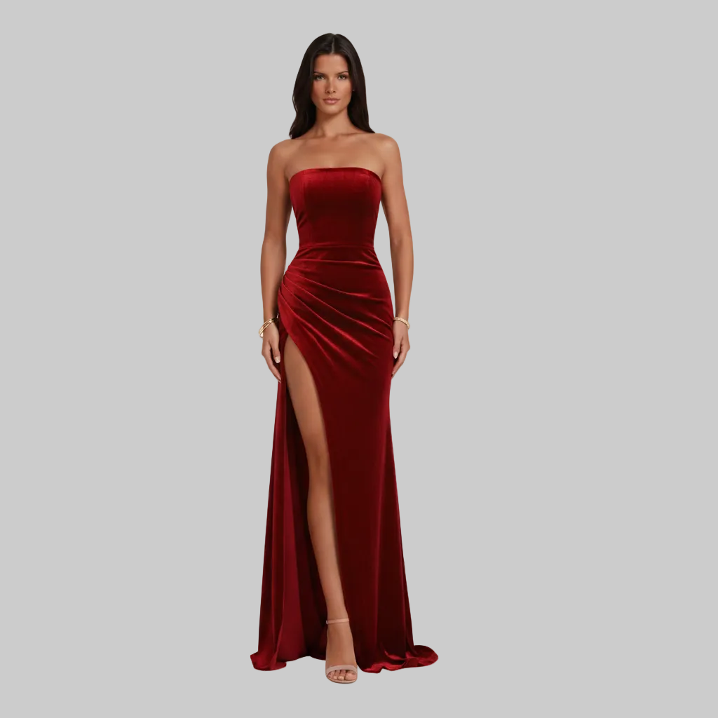 Radiant Strapless Maxi Dress Slit
