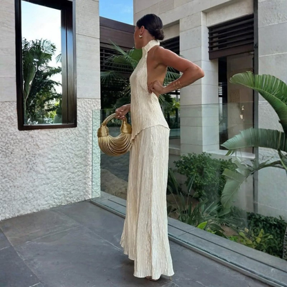 Flowing Pleated Two Piece Set