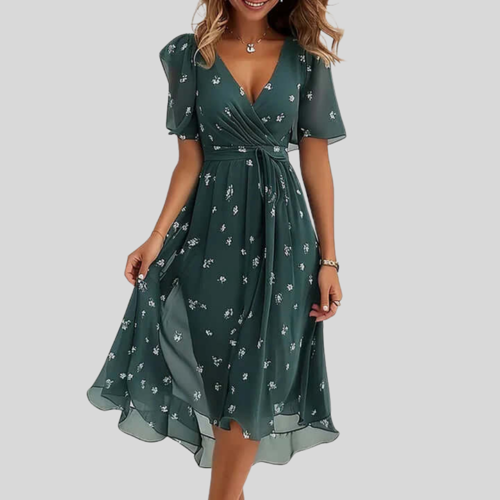 Relaxed Short Sleeve Midi Dress