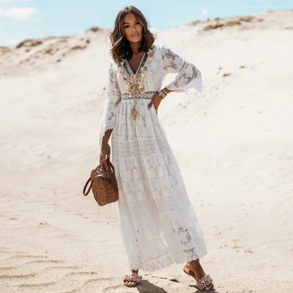 Bohemian Maxi Dress Long Sleeve
