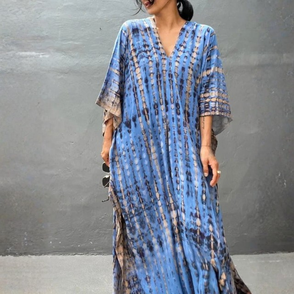 Airy Chiffon Caftan Maxi Dress