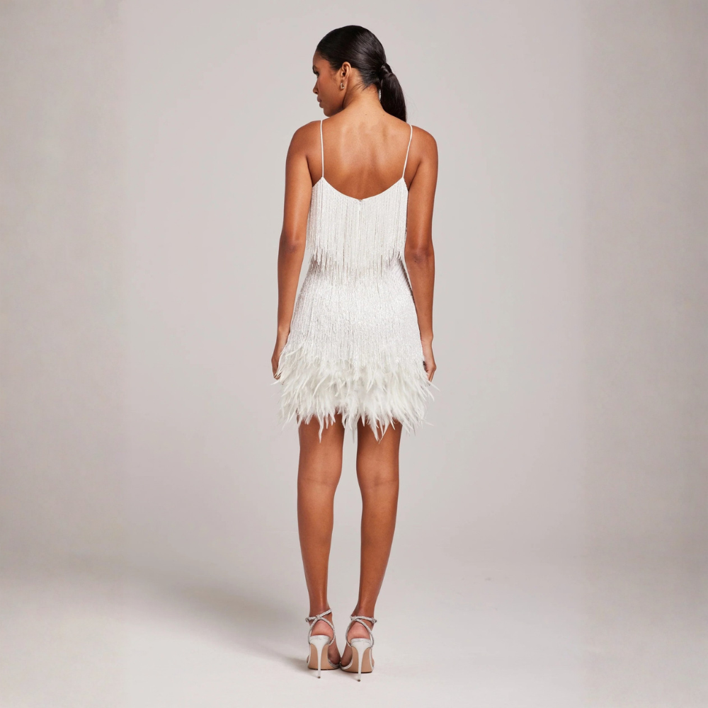 Glamorous Feather Mini Dress
