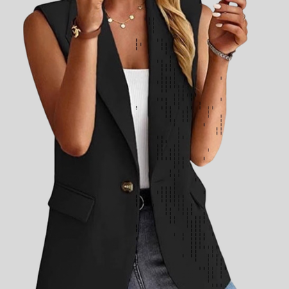 Polished Sleeveless Blazer Vest