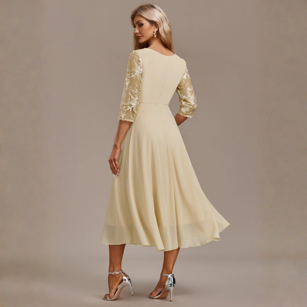 Delicate Embroidered Midi Dress