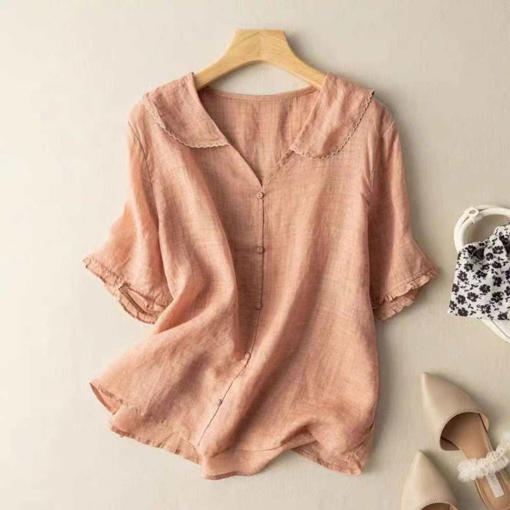Vintage Blouse Scalloped Collar
