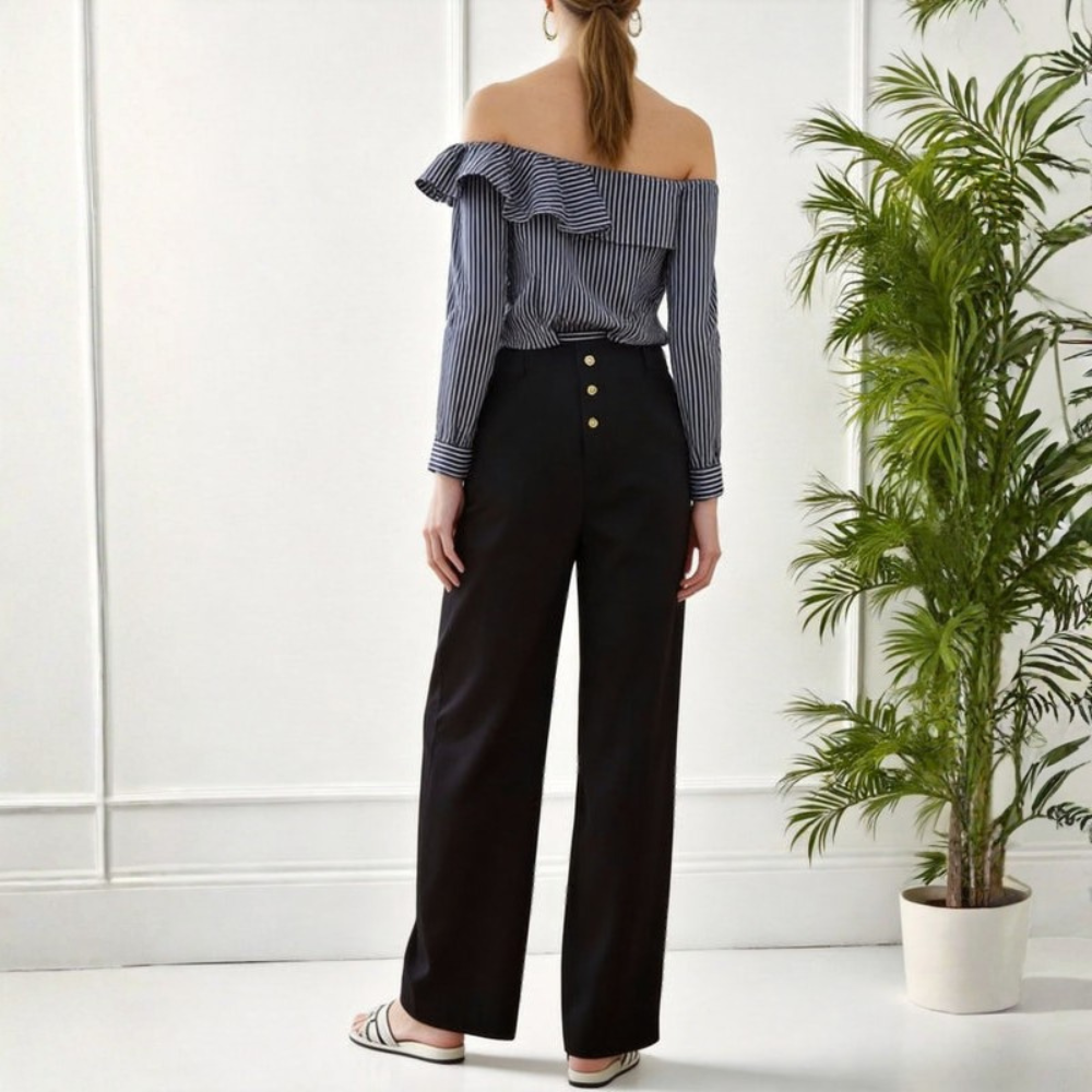 Retro Stripe Set Off Shoulder
