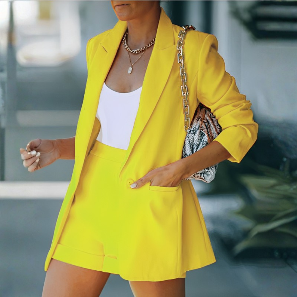 Polished Blazer Shorts Set