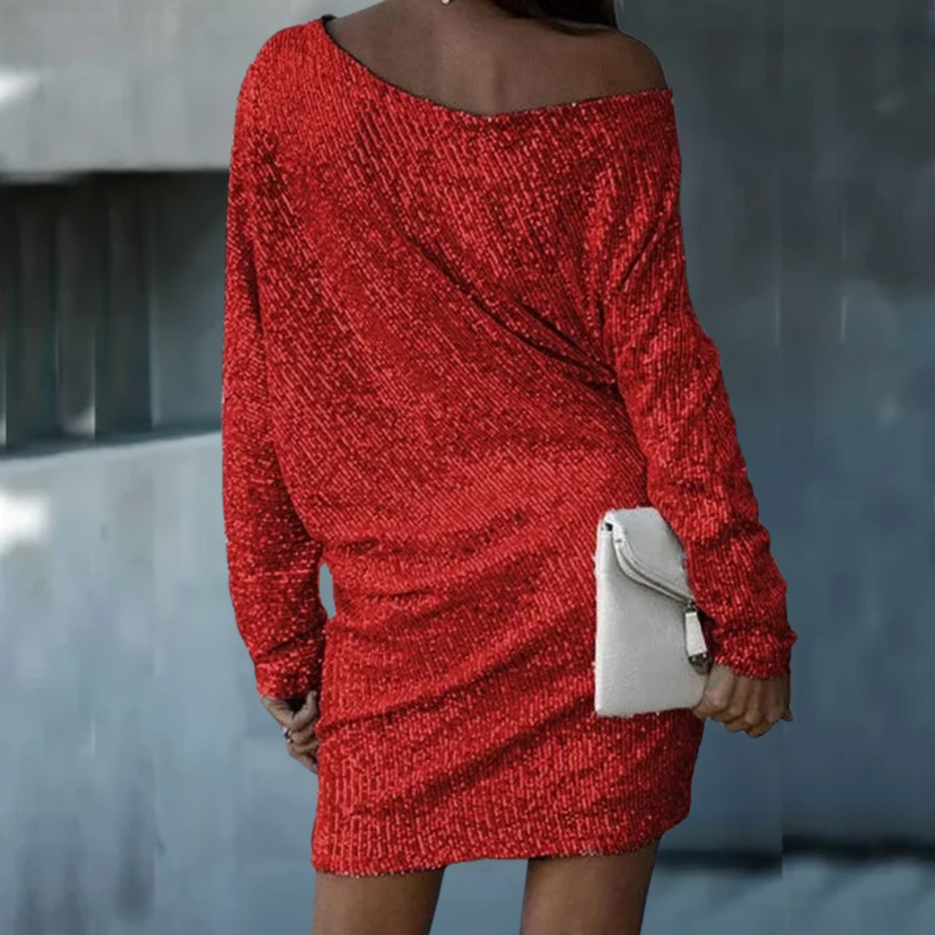 Gleaming Sequin One Shoulder Dress