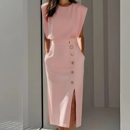 Chic Midi Dress Side Slit