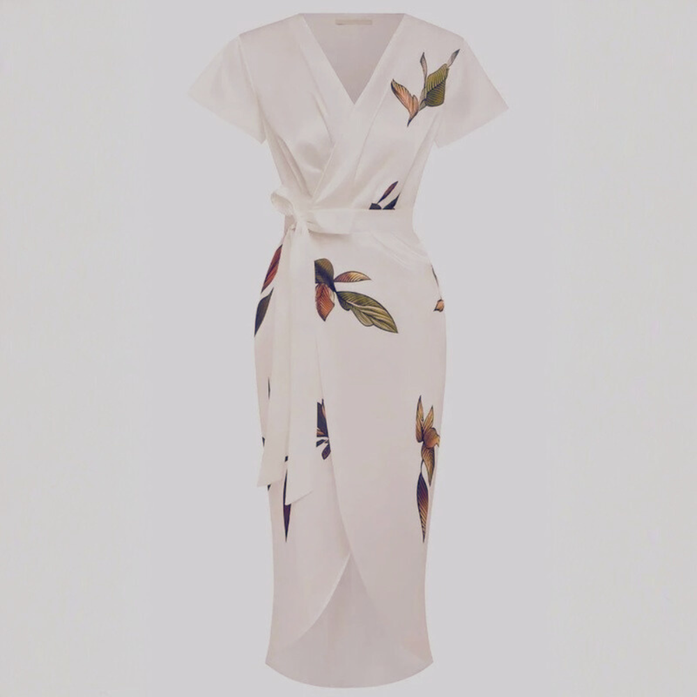 Floral Midi Wrap Dress