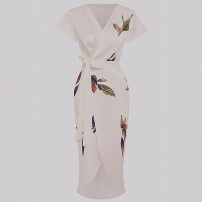 Floral Midi Wrap Dress