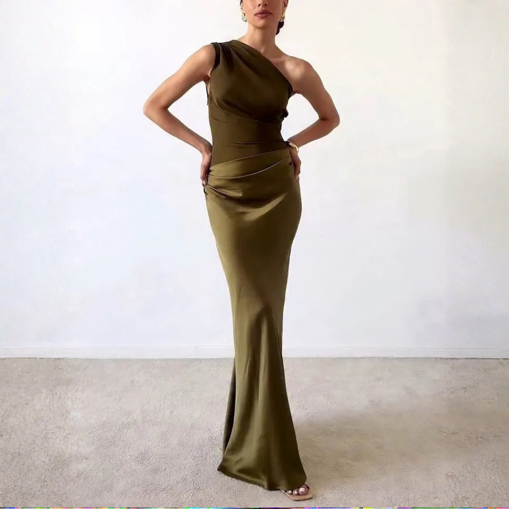 Graceful One Shoulder Maxi Dress