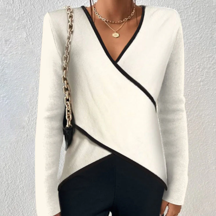Sleek Knit Wrap Sweater