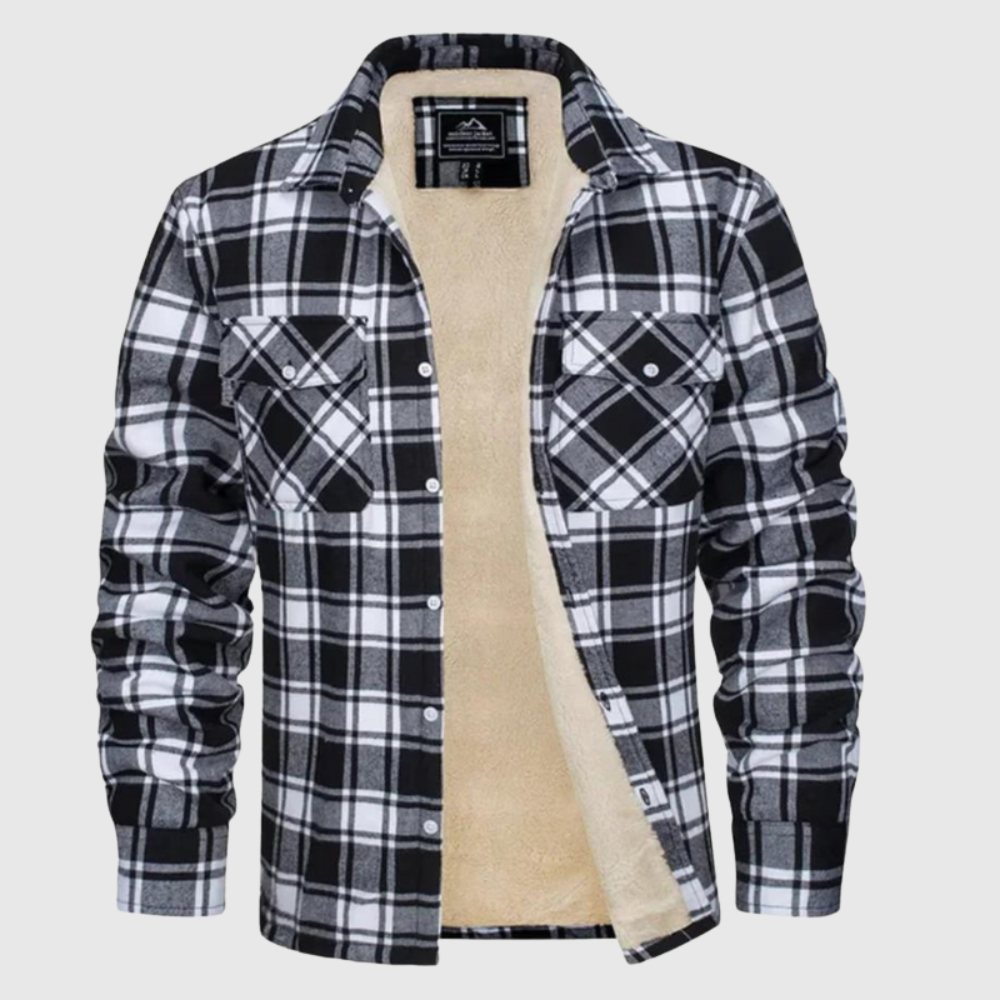 Warm Lined Plaid Casual Jacket