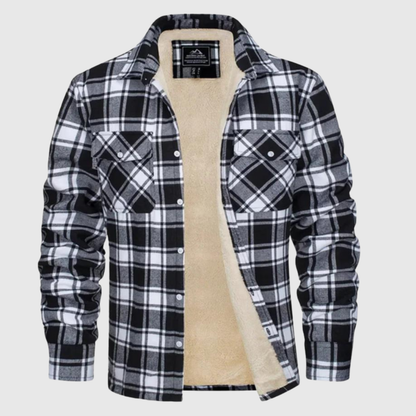 Warm Lined Plaid Casual Jacket