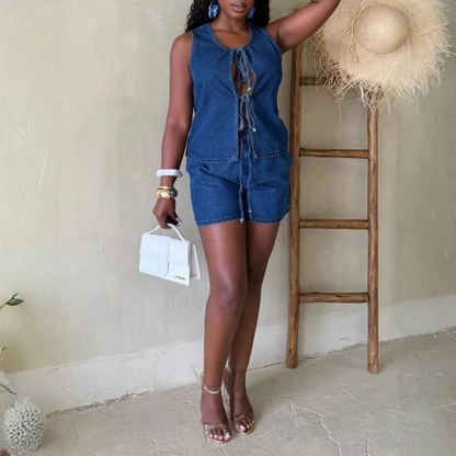 Sunny Tie Top Shorts Set