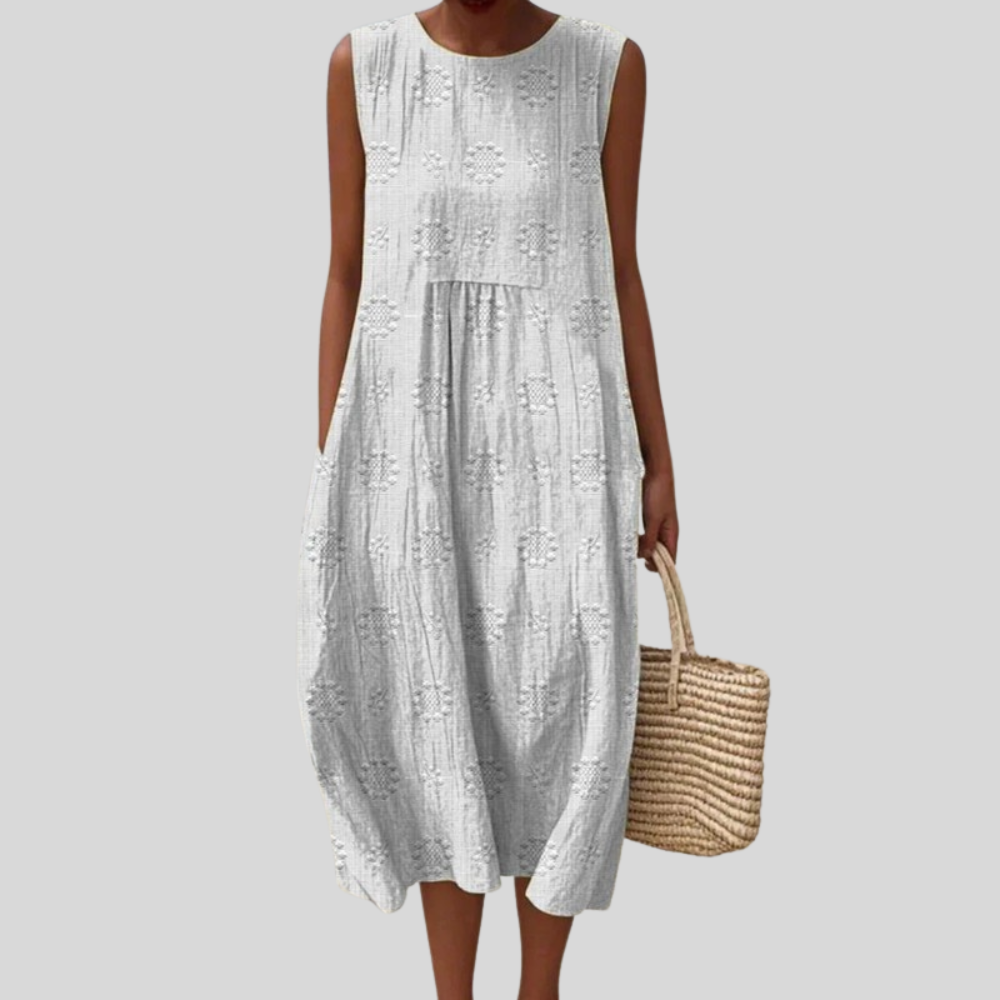 Embroidered Sleeveless Dress