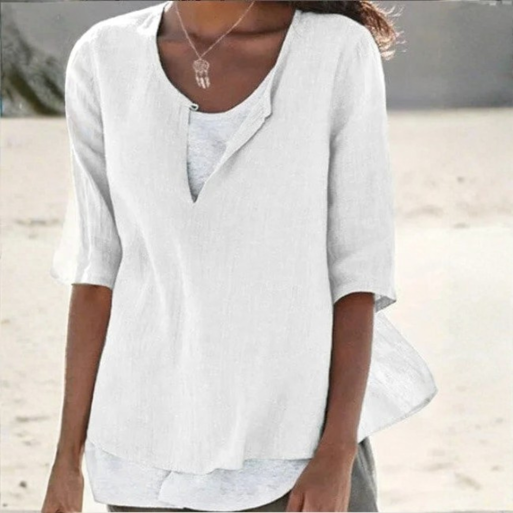Flowing VNeck High Low Top