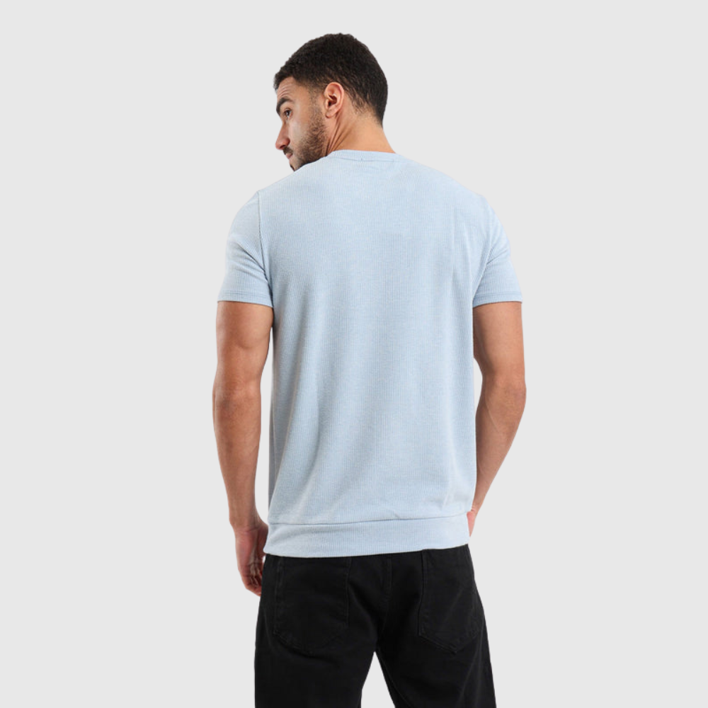 Textured Crew Neck Casual T-Shirt