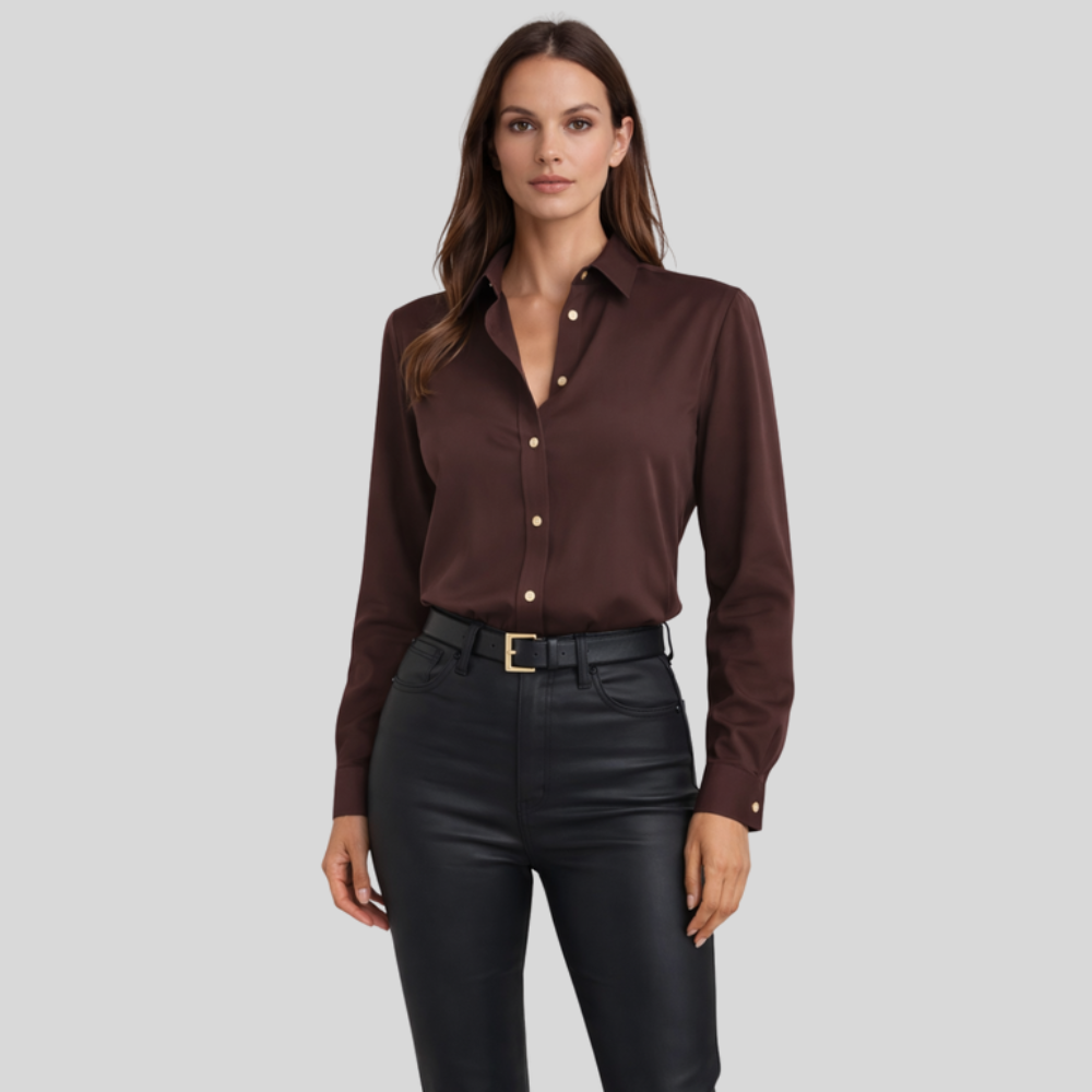 Relaxed Silk Blouse V Neck
