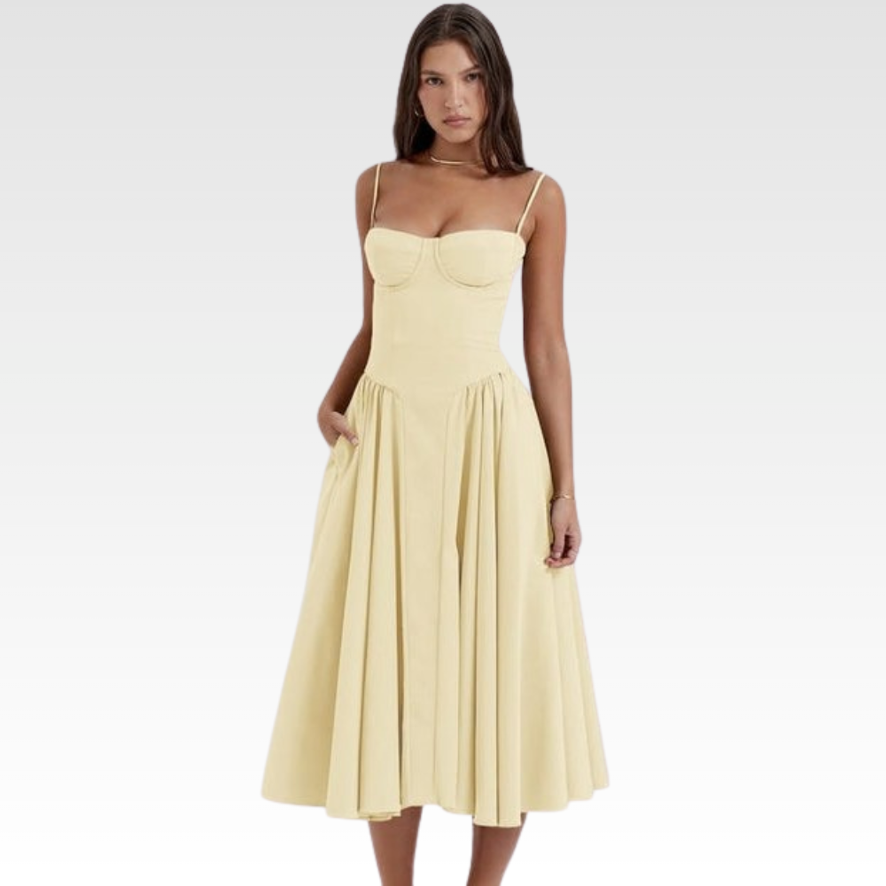 Sculpted Midi Dress Open Back