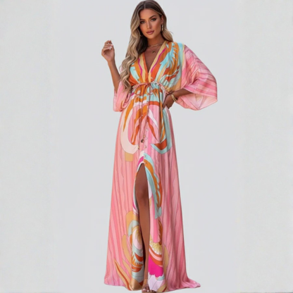 Abstract Print Maxi Dress