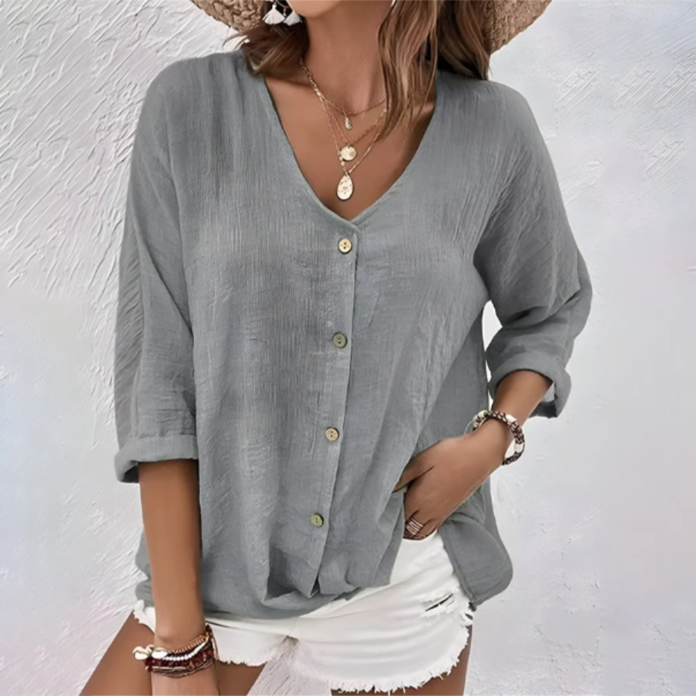Relaxed Blouse V Neck