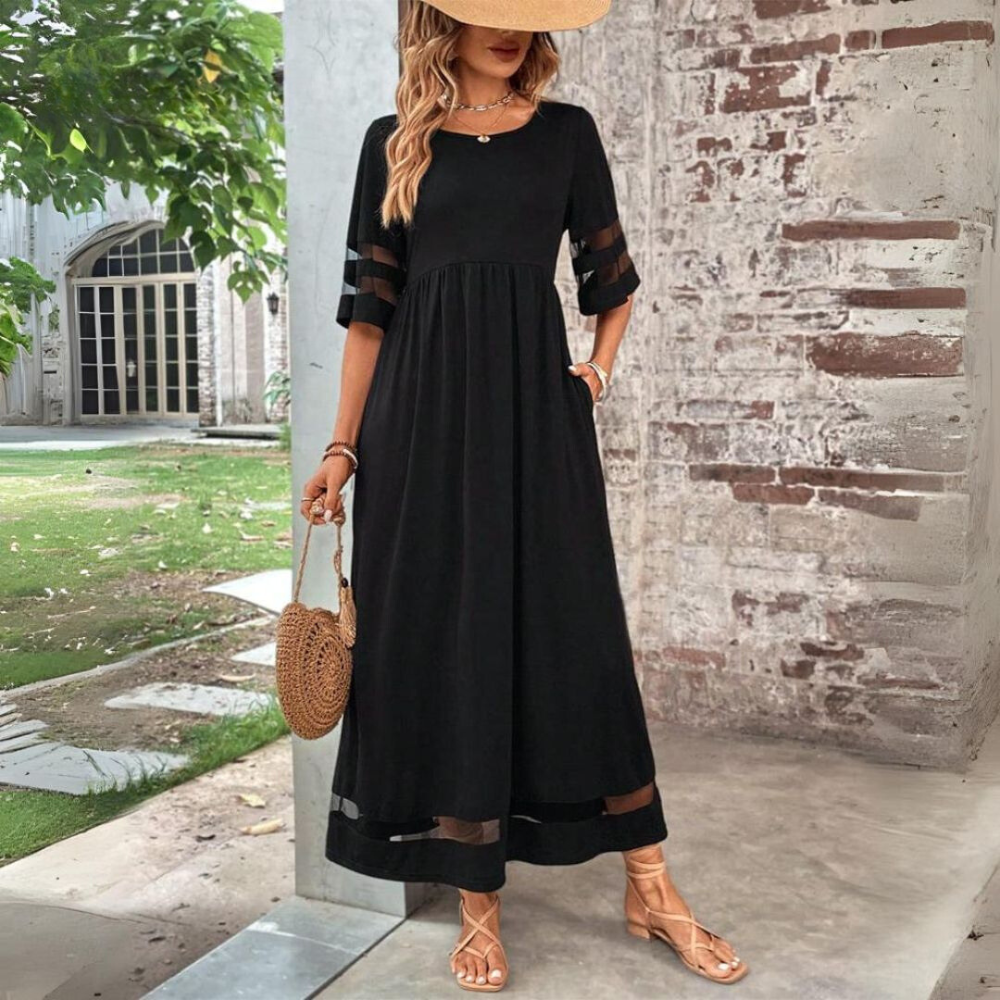 Graceful Midi Dress Empire Waist