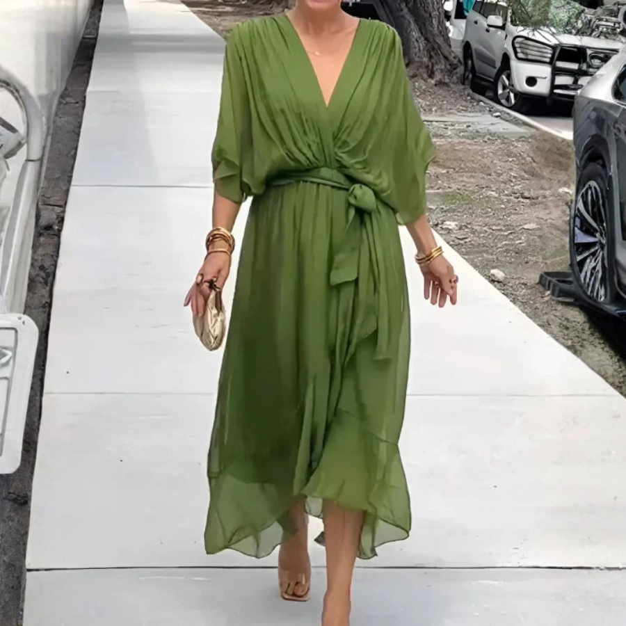 Radiant Wrap Midi Dress
