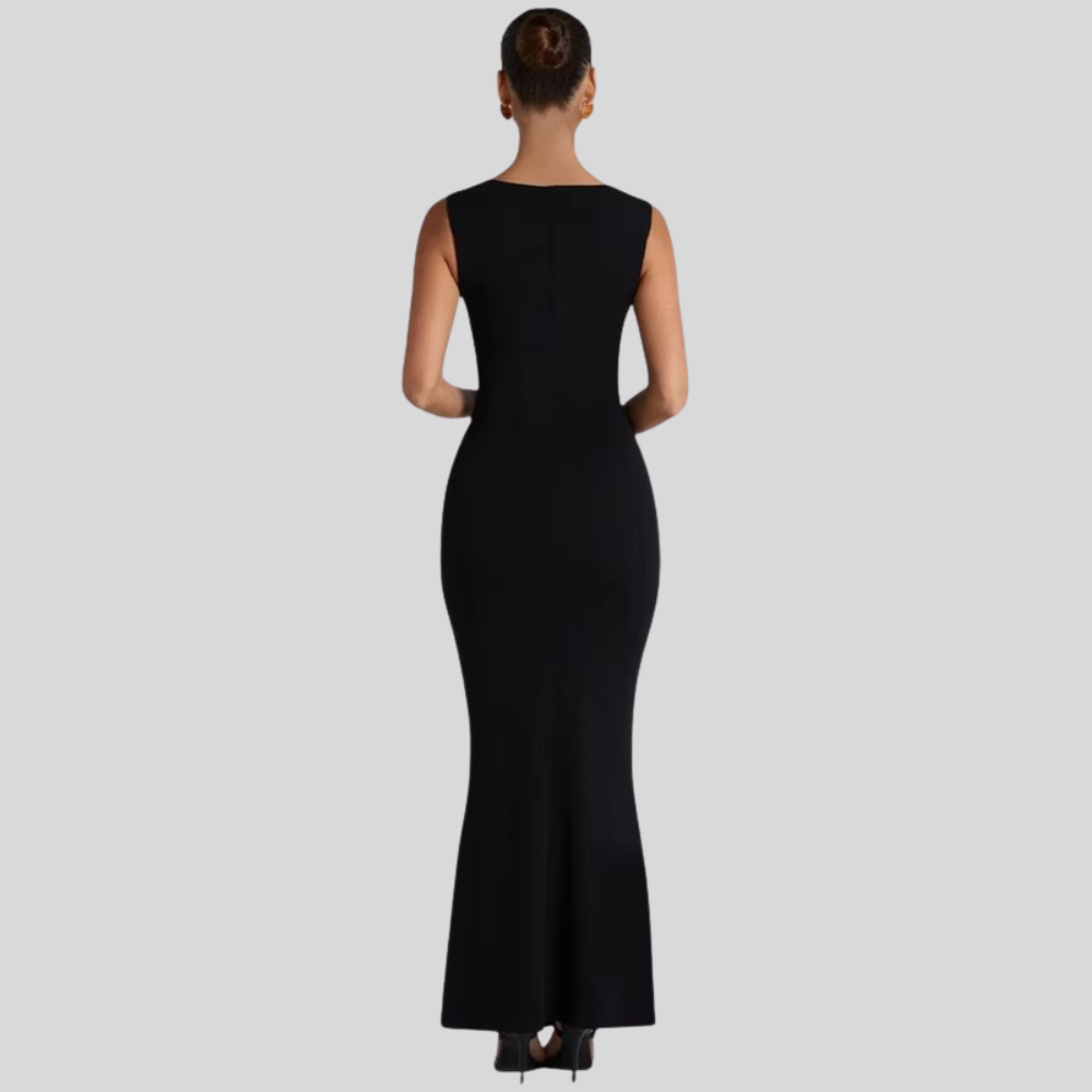 Sleek Square Neck Maxi Dress