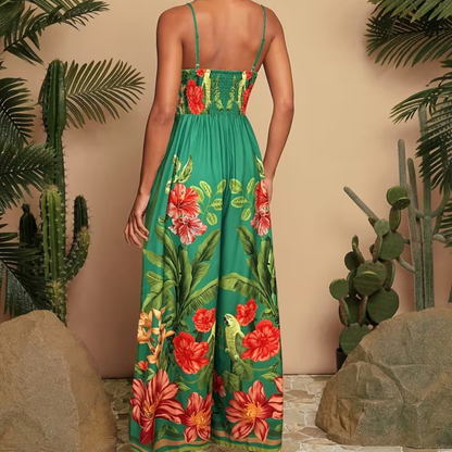 Printed Off Shoulder Wide Leg Jumpsuit