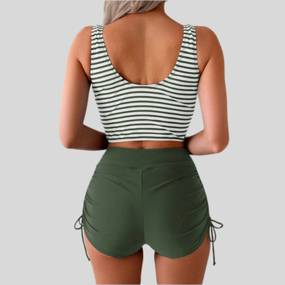 Sporty Cross Front Swimsuit