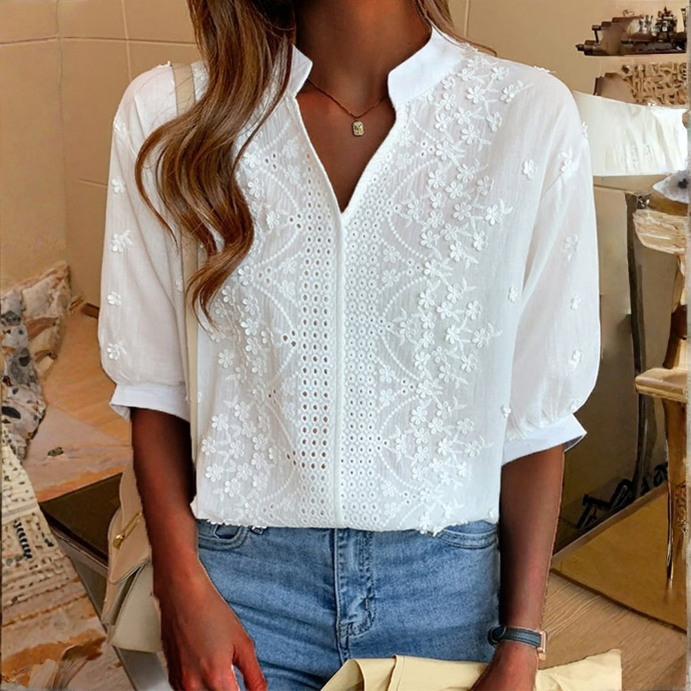Delicate Silk Puff Sleeve Blouse