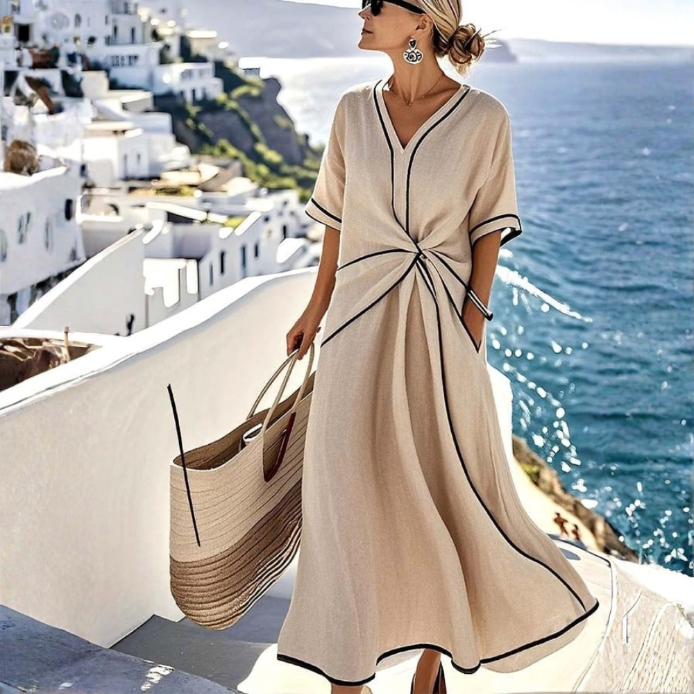 Breezy Striped Midi Dress