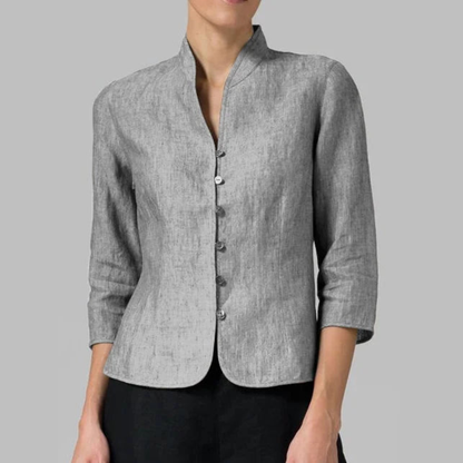 Sleek Blouse Stand Collar