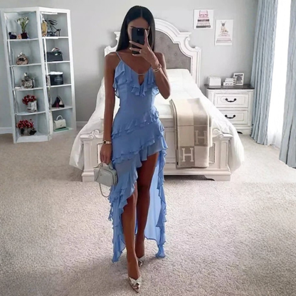 Ruffled Spaghetti Dress