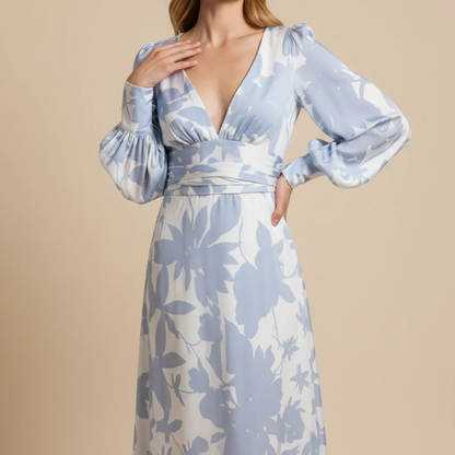 Floral V Neck Maxi Dress