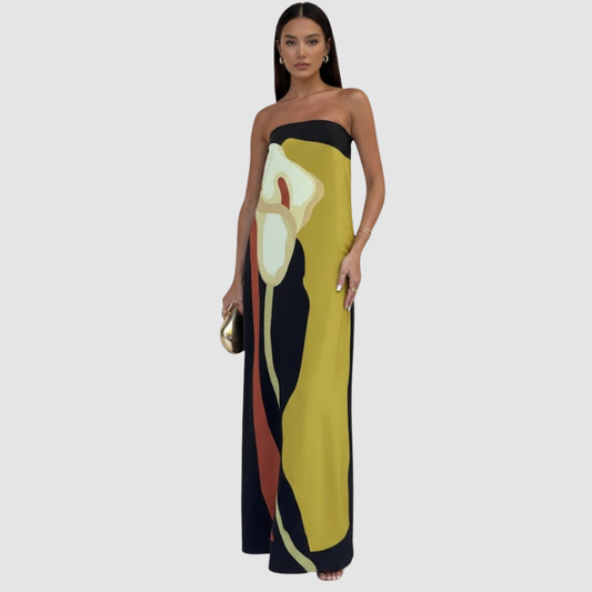 Floral Strapless Maxi Dress