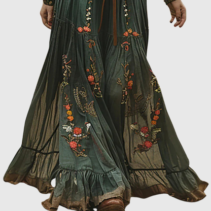 Romantic Embroidered Maxi Dress